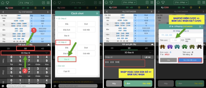 Hoàn tất đặt cược khi chơi lô 3 càng tại Kubet